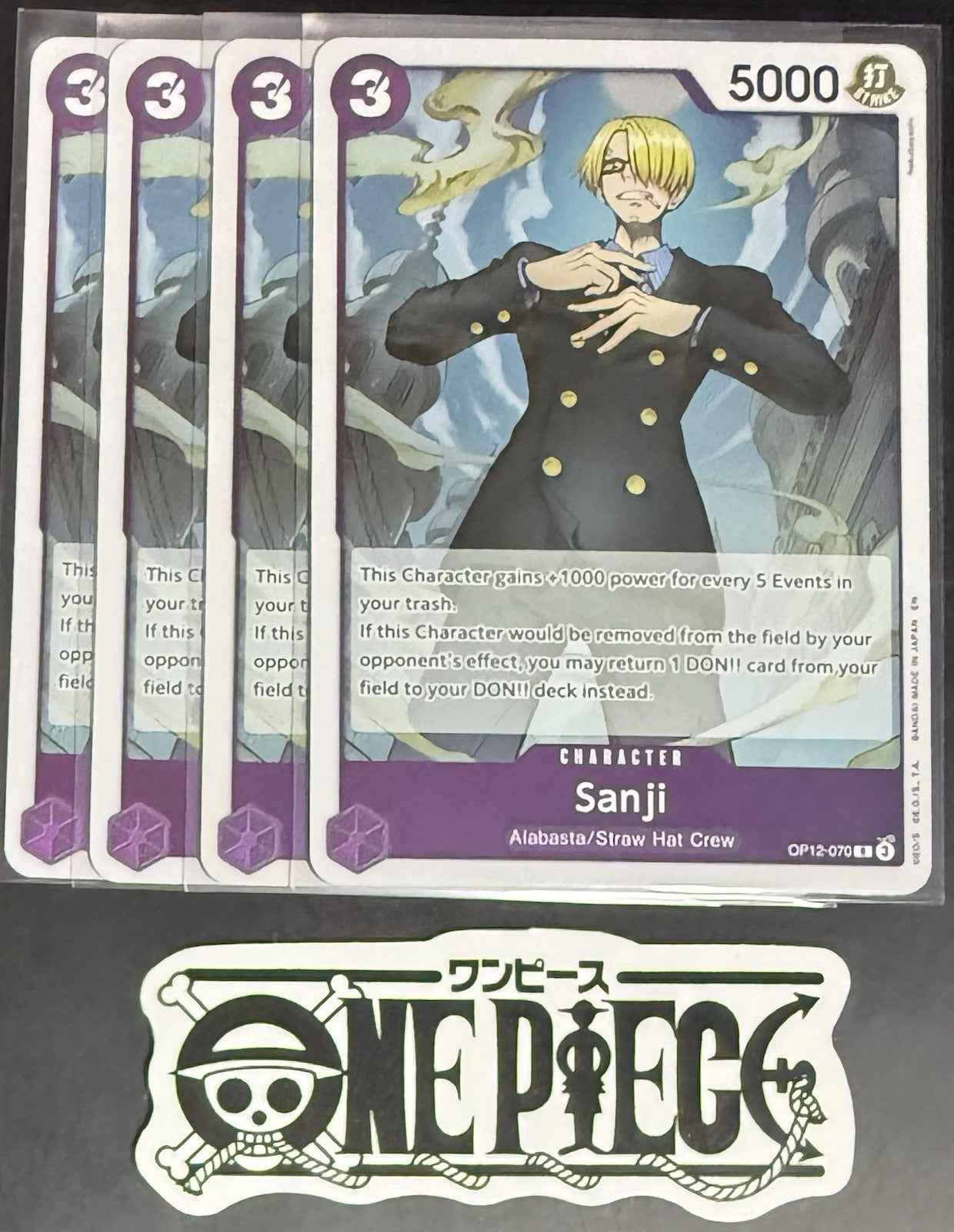 4 x One Piece OP12-070 R Sanji - English - Foil - Playset - NM/M