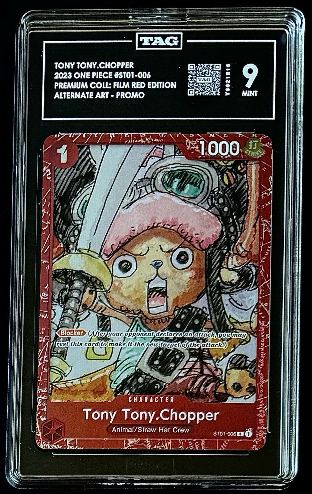 TAG 9 One Piece ST01-006 C Tony Tony.Chopper - ENG - Foil - Film Red - Graded