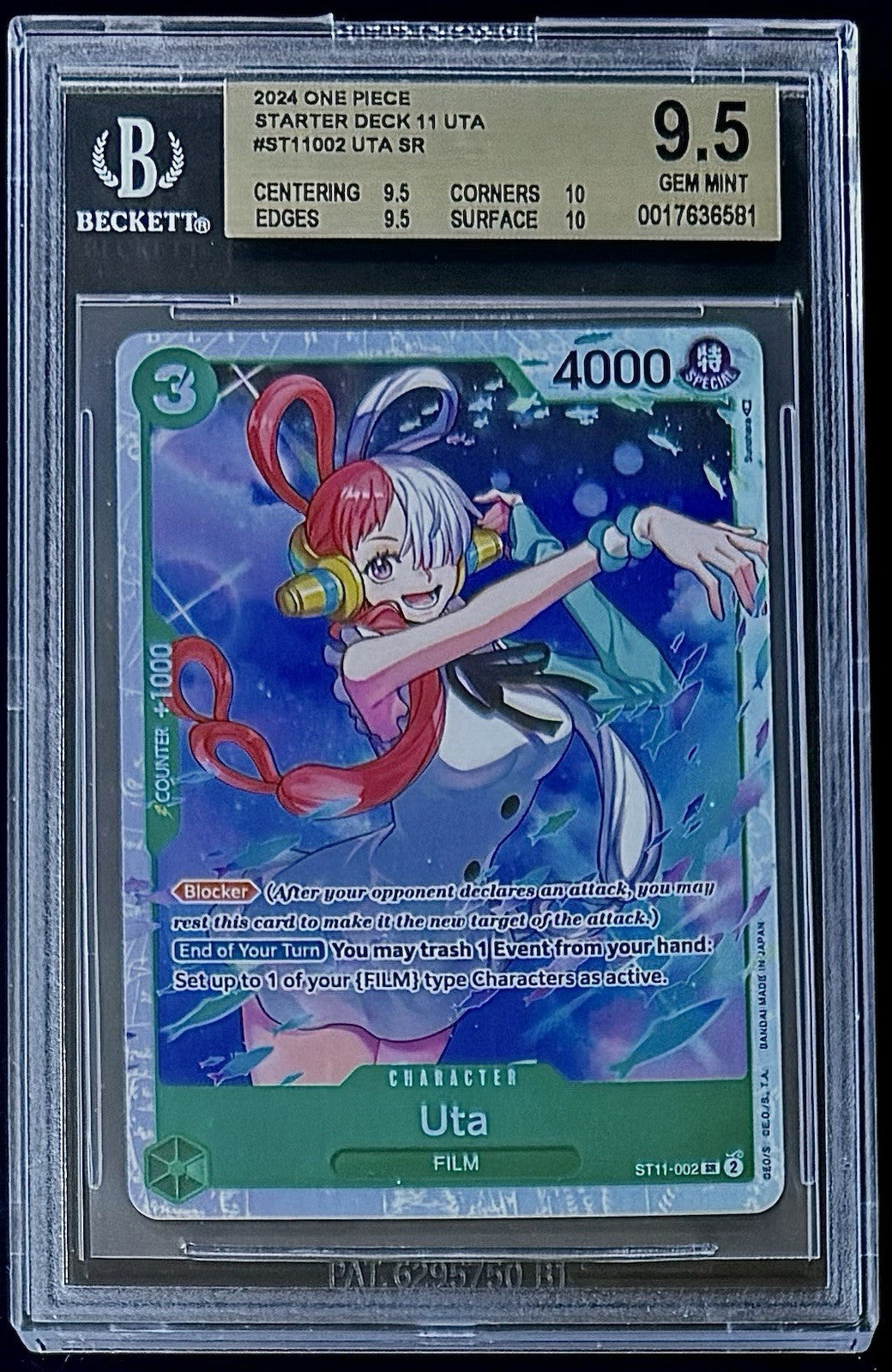 BGS 9.5 One Piece ST11-002 SR - Uta - EN - Foil - ST11 Green Uta