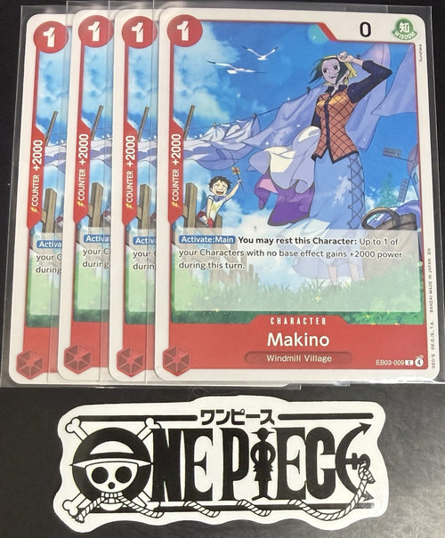 4 x One Piece EB03-009 C - Makino - EN - Regular - Play Set - TCG - NM/M