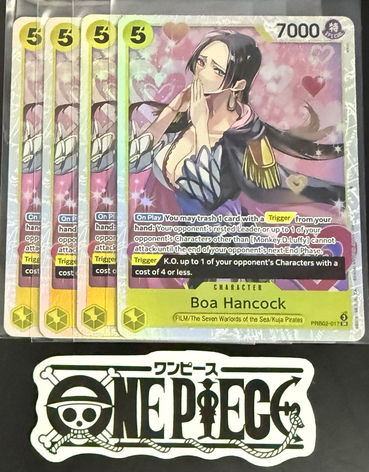 4 x One Piece PRB02-017 SR - Boa Hancock - EN - Foil - Play Set - NM/M