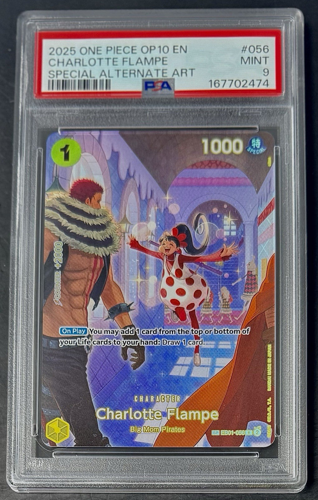 PSA 9 One Piece SP EB01-056 R - Charlotte Flampe - Special AA - EN - Royal Blood