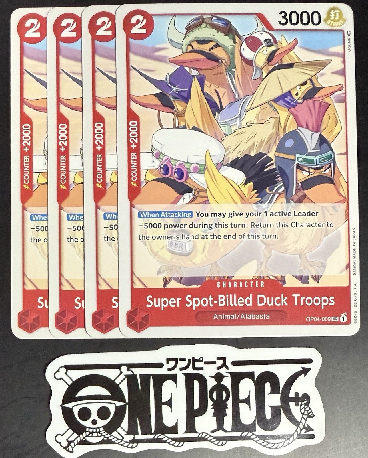 4x One Piece OP04-009 UC Super Spot..- English - Regular - Play Set - TCG - NM/M