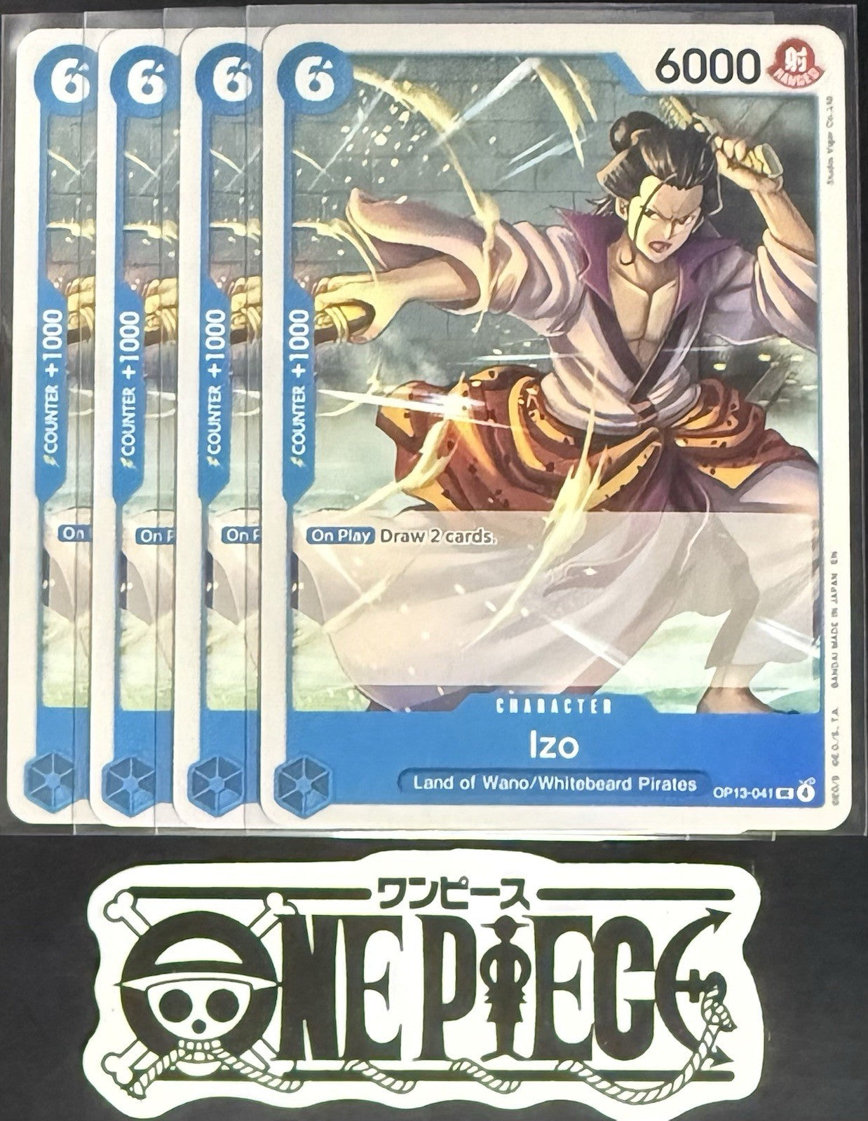 4x One Piece OP13-041 UC Izo - ENG - Regular - Playset - TCG - NM/M