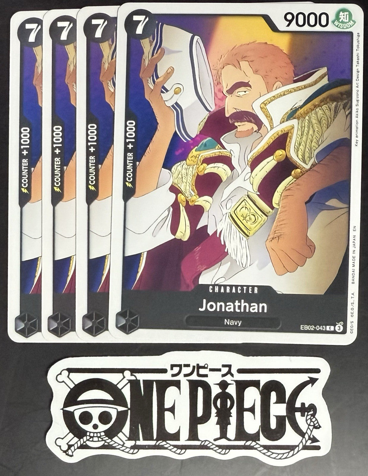 4x One Piece EB02-043 C Jonathan - English - Regular - Play Set - TCG - NM/M