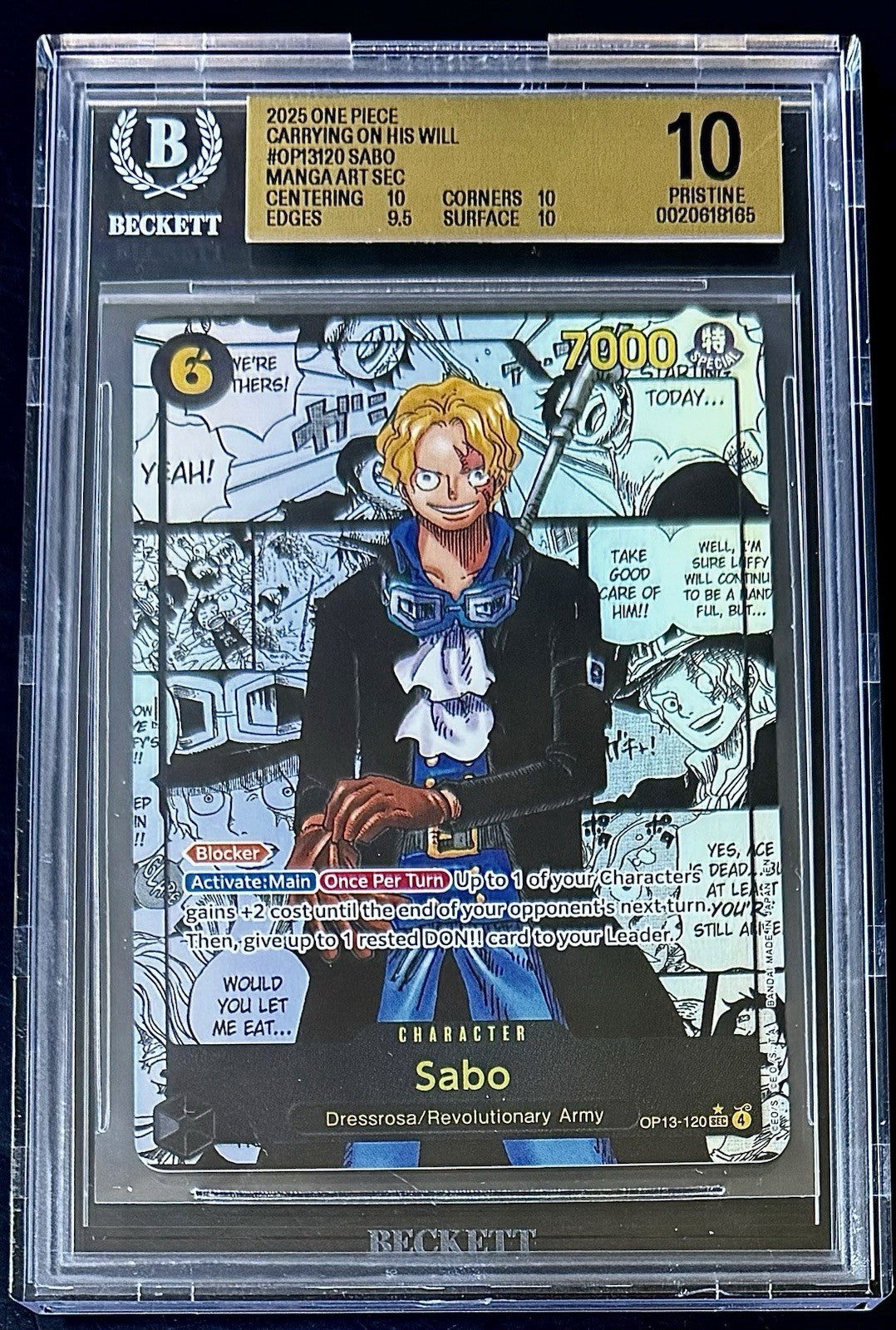 BGS 10 One Piece OP13-120 SEC* - Sabo - Manga Art - EN - Carrying on His Will