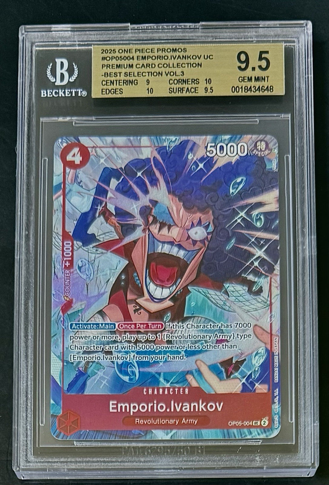 BGS 9.5 One Piece OP05-004 UC Emporio.Ivankov - EN - Foil - Best  Vol.3 - Graded