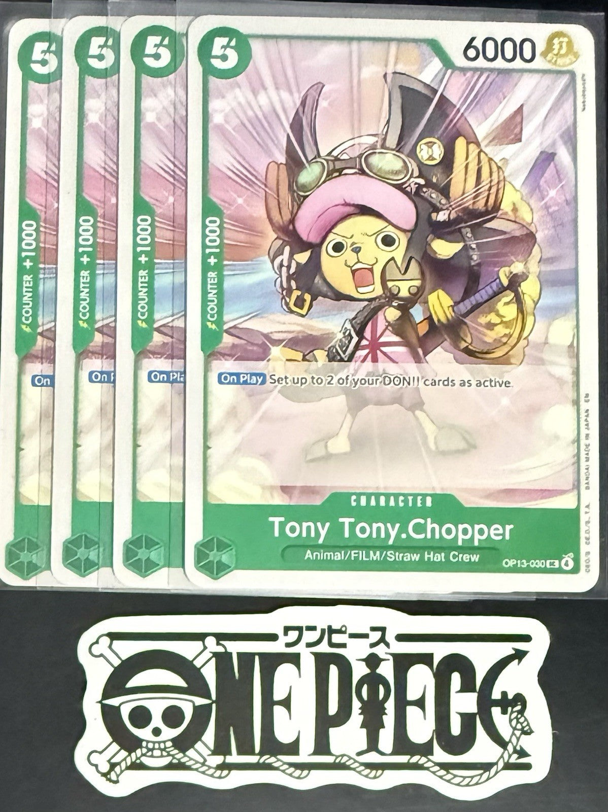 4x One Piece OP13-030 UC Tony Tony.Chopper - ENG - Regular - Playset - TCG -NM/M