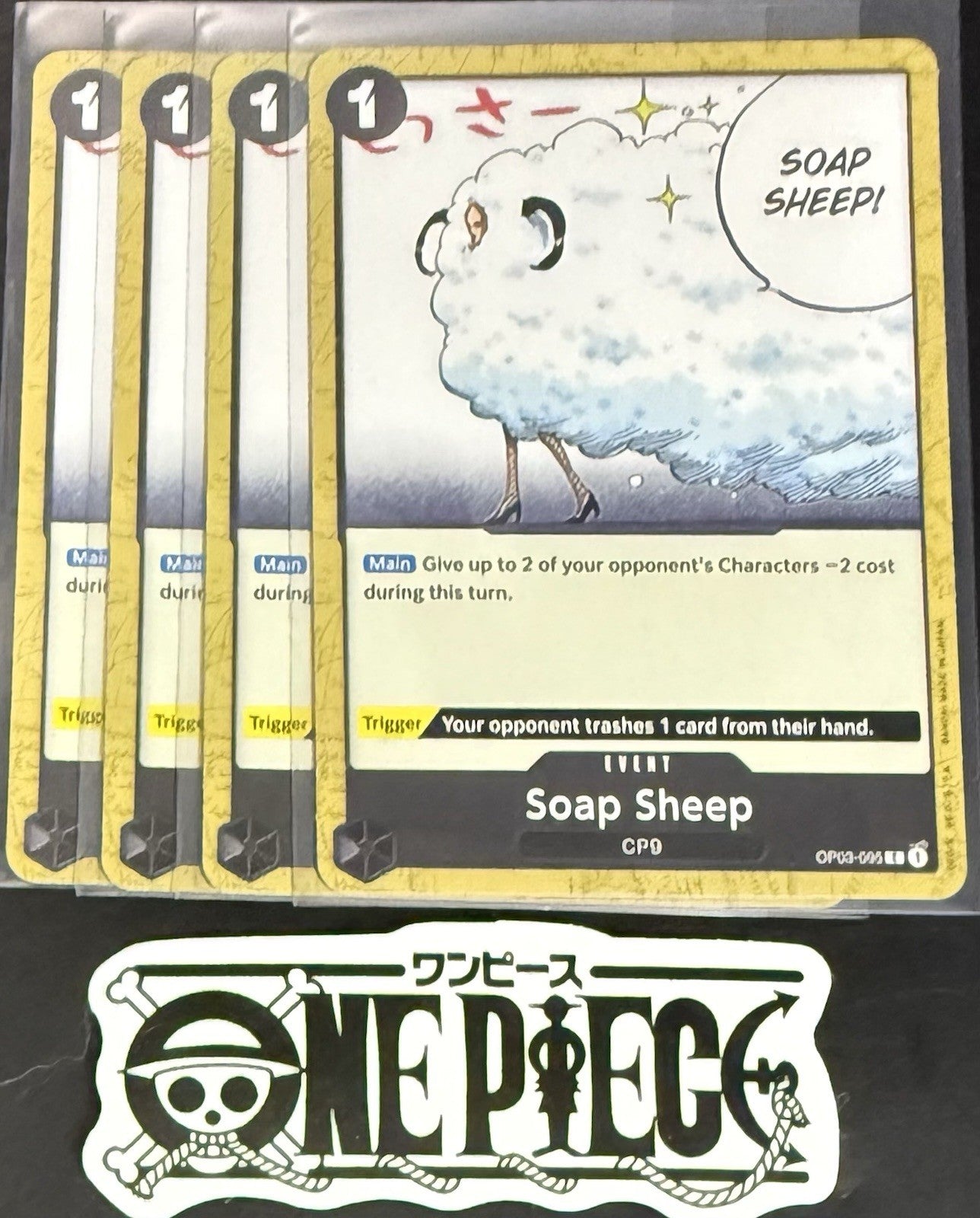 4x One Piece OP03-095 C Soap Sheep - English - Regular - Playset - TCG - NM/M