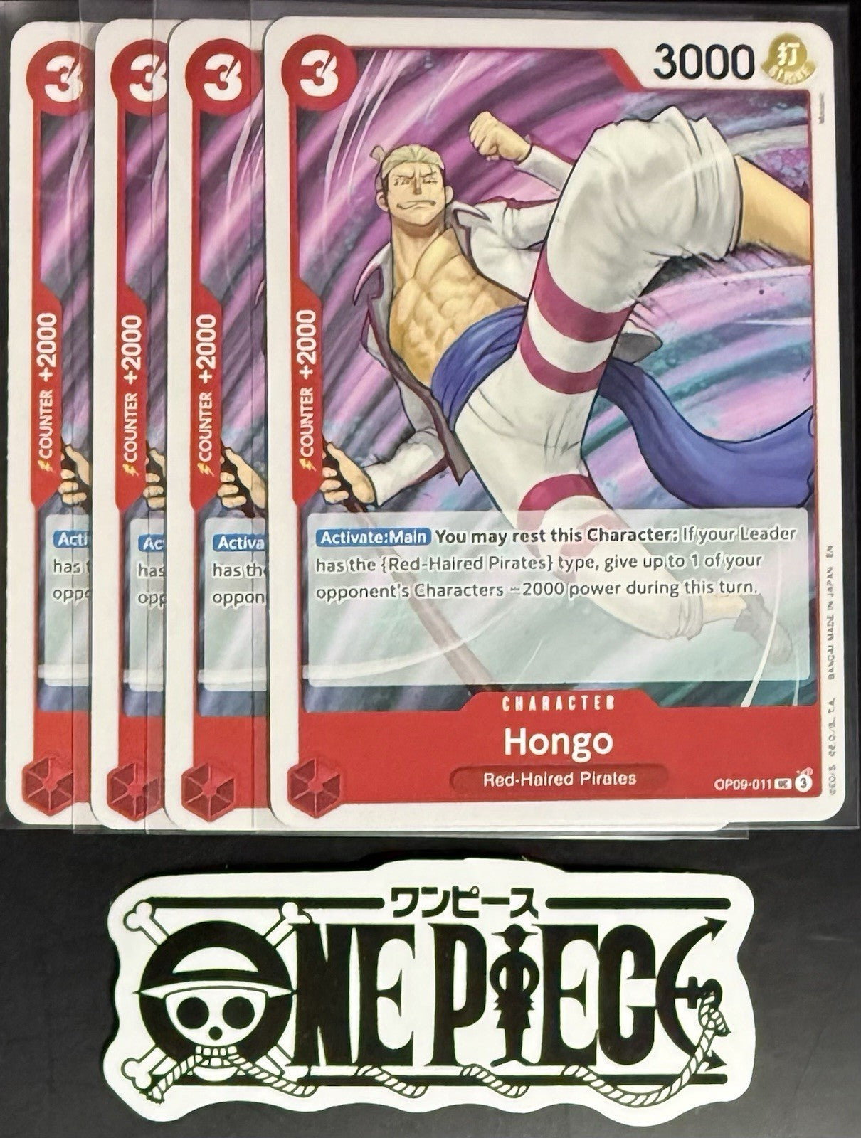 4x One Piece OP09-011 UC Hongo - English - Regular - Playset - TCG - NM/M