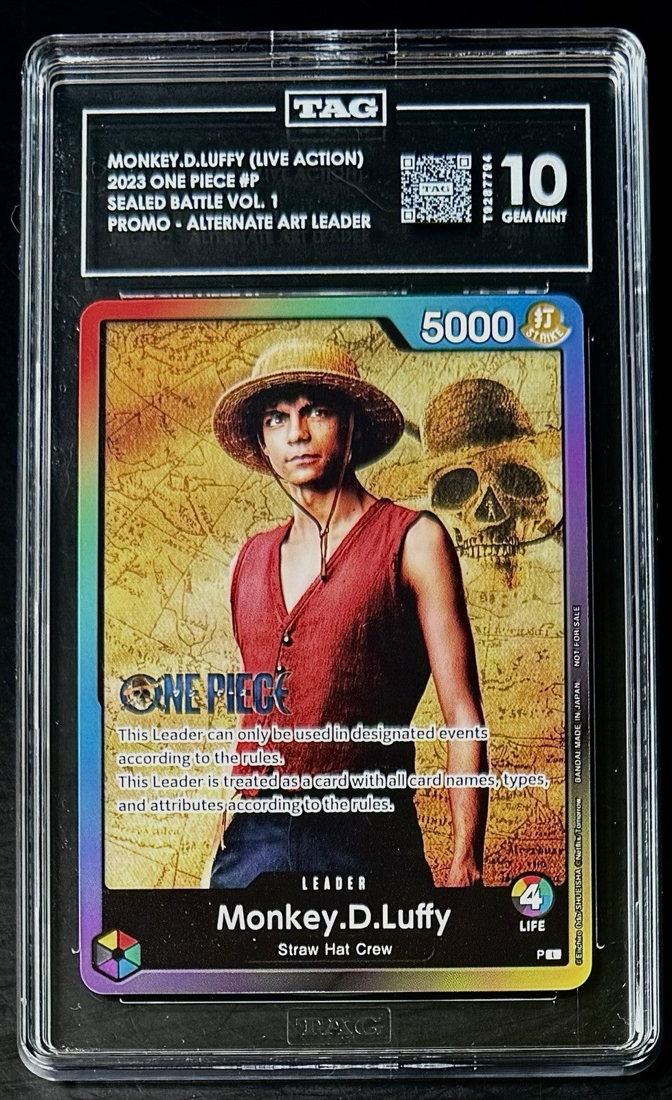 TAG 10 One Piece P-L  Monkey.D.Luffy - EN - Regular -  Battle Promo - Graded