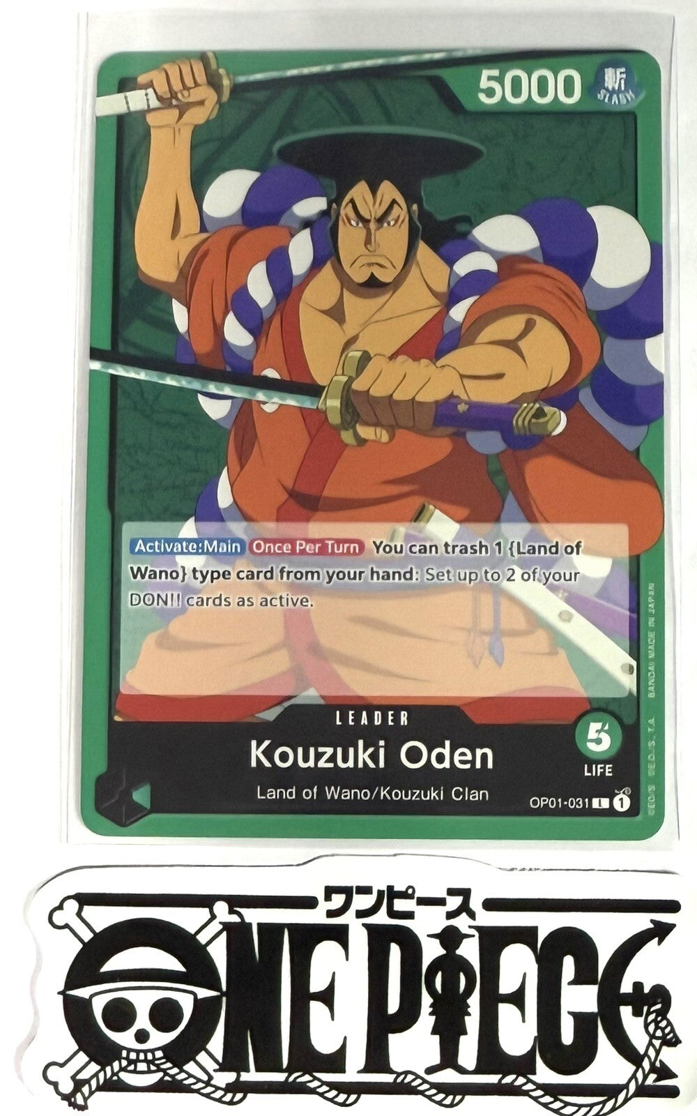 One Piece OP01-031 L Kouzuki Oden - Leader - English -  TCG - NM/M