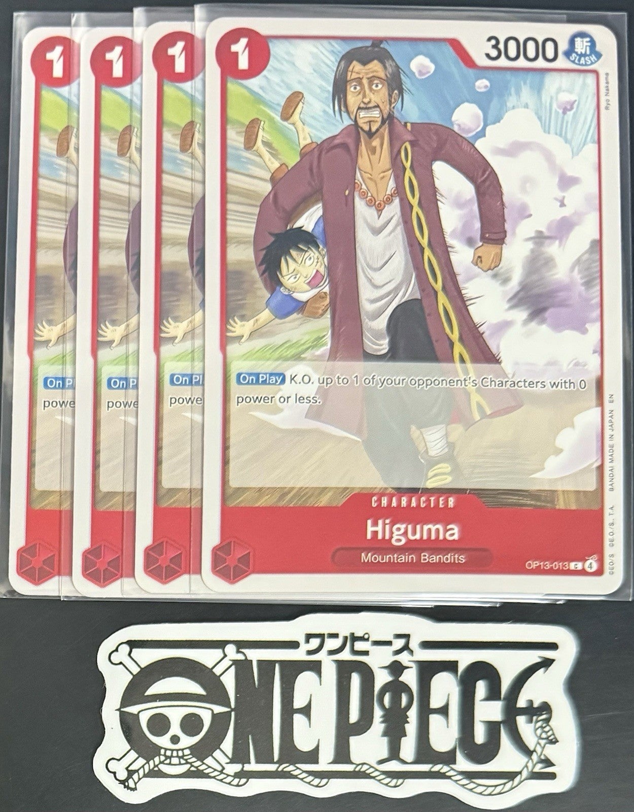 4x One Piece OP13-013 C Higuma - ENG - Regular - Playset - TCG - NM/M