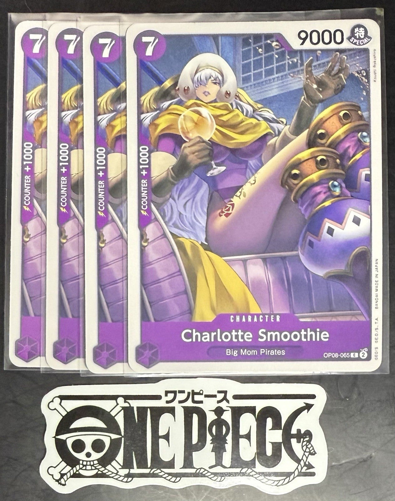 4x One Piece OP08-065 C Charlotte Smoothie - ENG - Regular - Play Set - TCG-NM/M