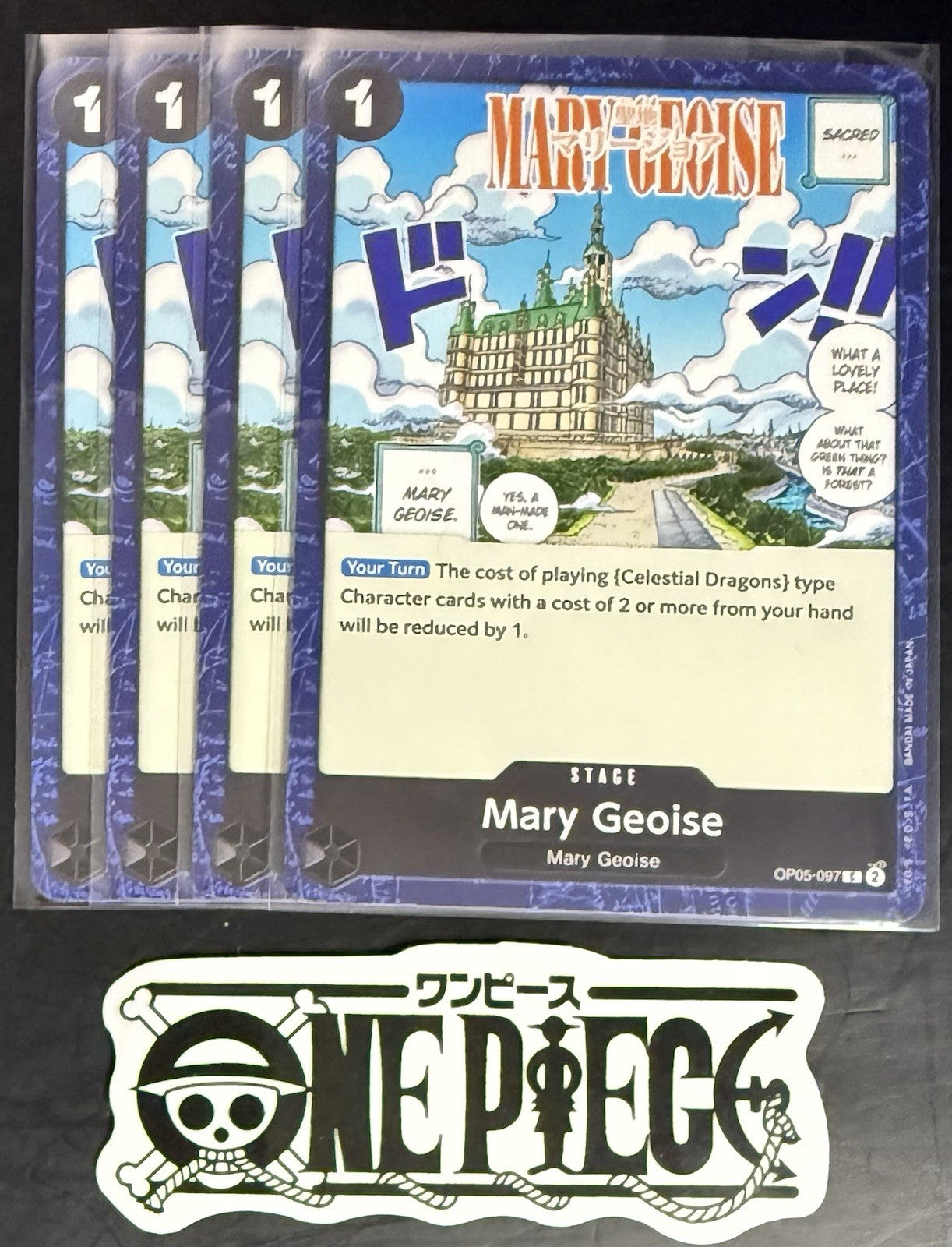 4x One Piece OP05-097 C Mary Geoise - ENG - Play Set - Regular - TCG - NM/M