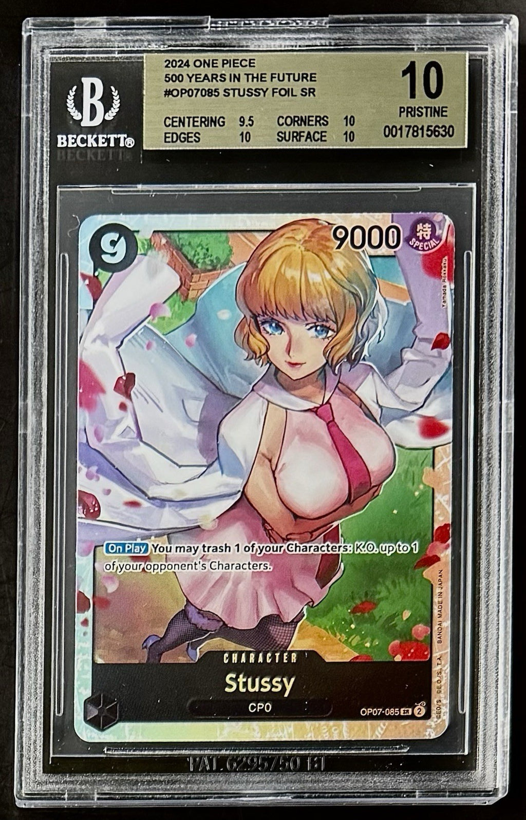 BGS 10 One Piece OP07-085 SR Stussy - English - 500 Years in the Future - Graded