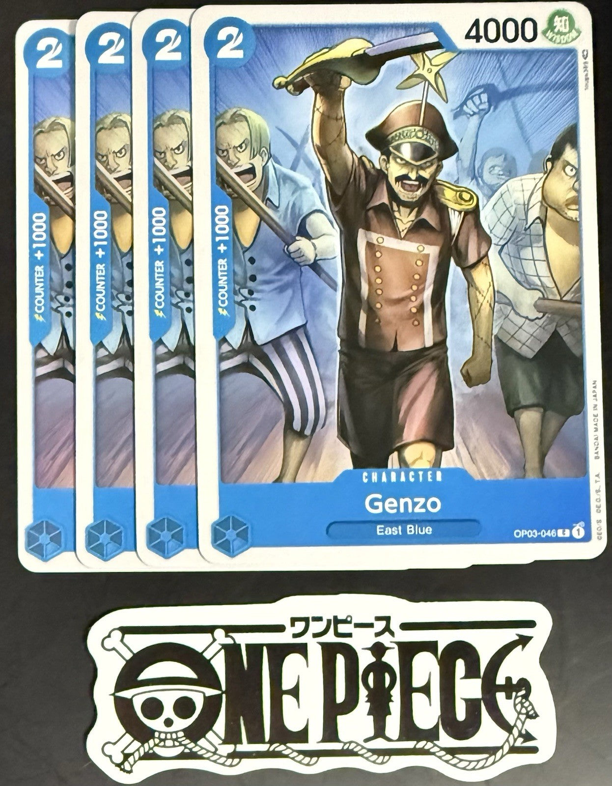 4x One Piece OP03-046 C Genzo - English - Regular - Playset - TCG - NM/M