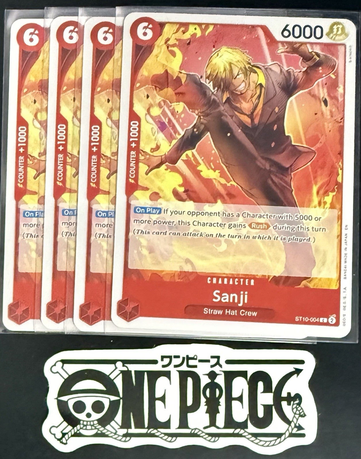 4x One Piece ST10-004 C - Sanji - EN - Regular - Playset - LD01 - TCG - NM/M
