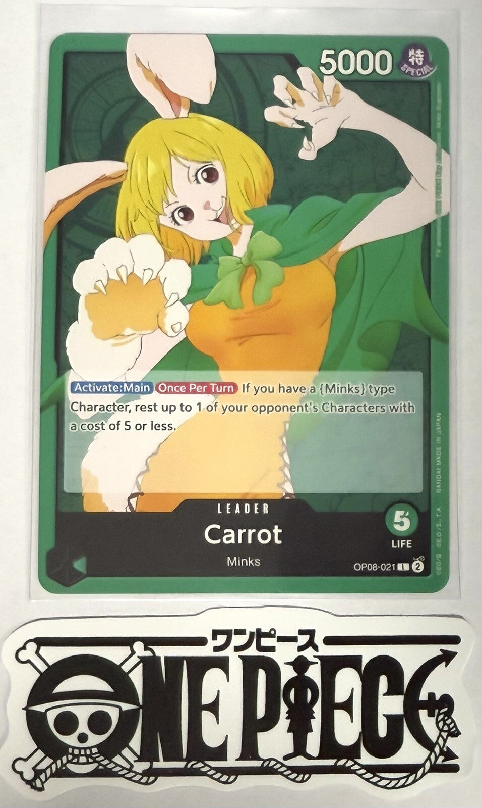 One Piece OP08-021 L Carrot - Leader - ENG - Regular - TCG - NM/M