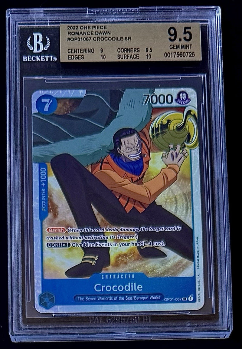 BGS 9.5 One Piece OP01-067 SR Crocodile - English - Foil - Romance Dawn - Graded