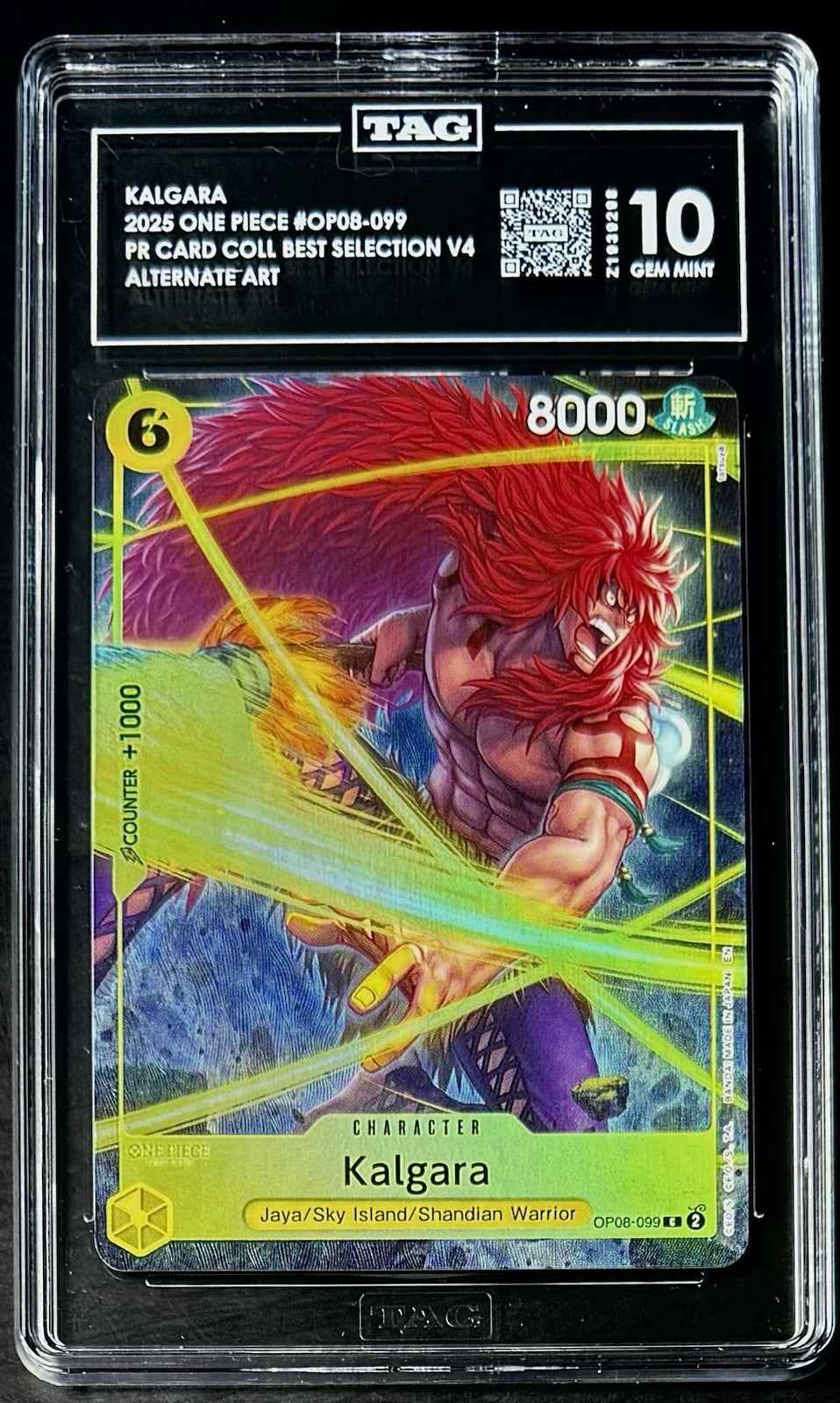 TAG 10 One Piece OP08-099 C Kalgara - Alt Art - EN - Foil - Best Vol.4 - Graded