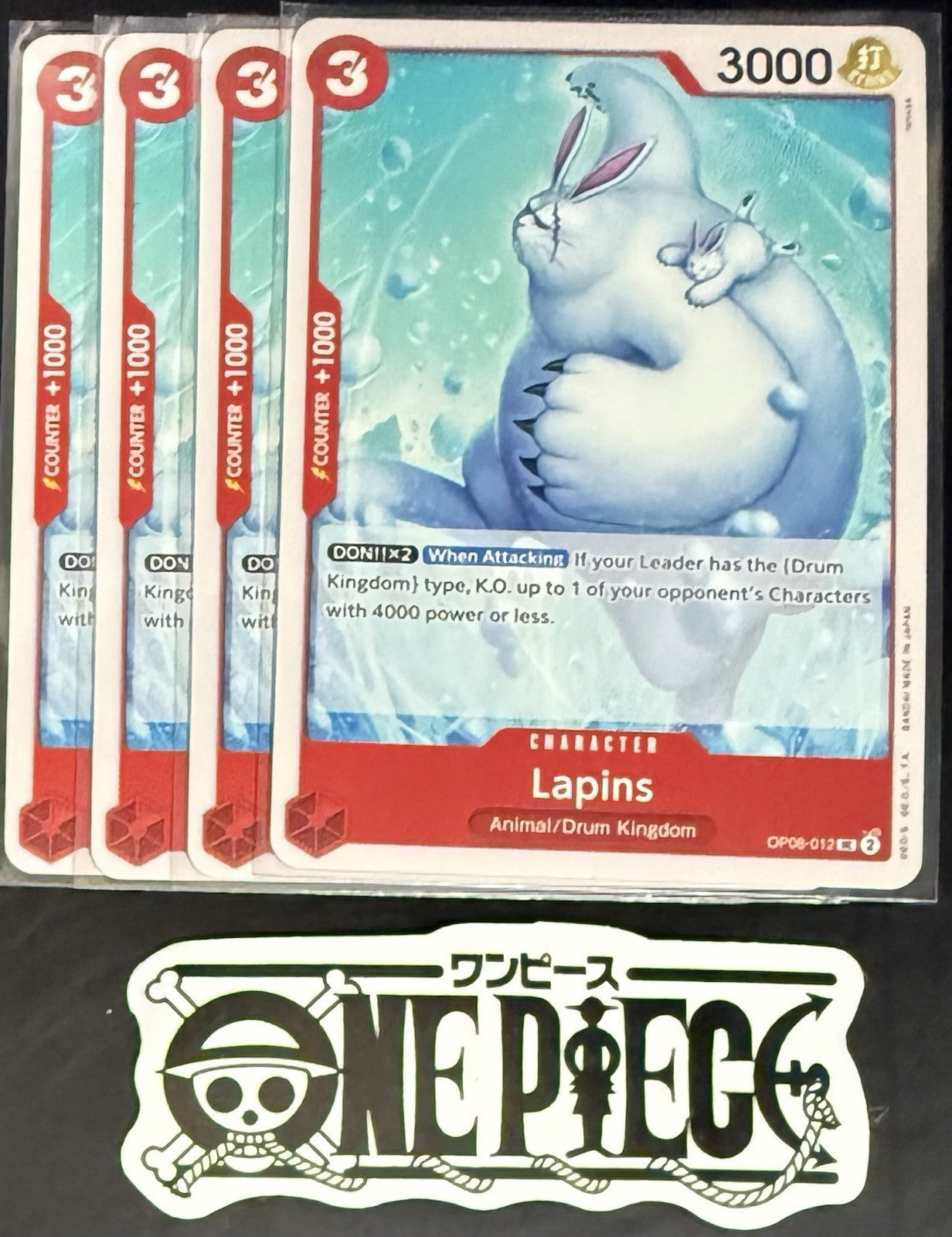 4x One Piece OP08-012 UC - Lapins - EN - Regular - Play Set - TCG - NM/M