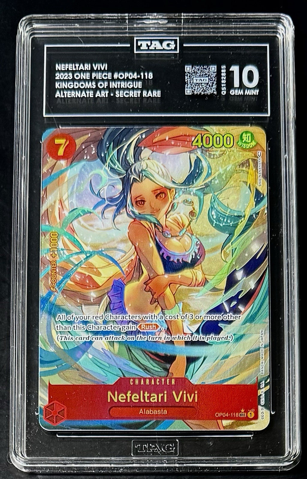 TAG 10 One Piece OP04-118 SEC* Nefeltari Vivi- Alt Art -EN -Kingdoms of Intrigue