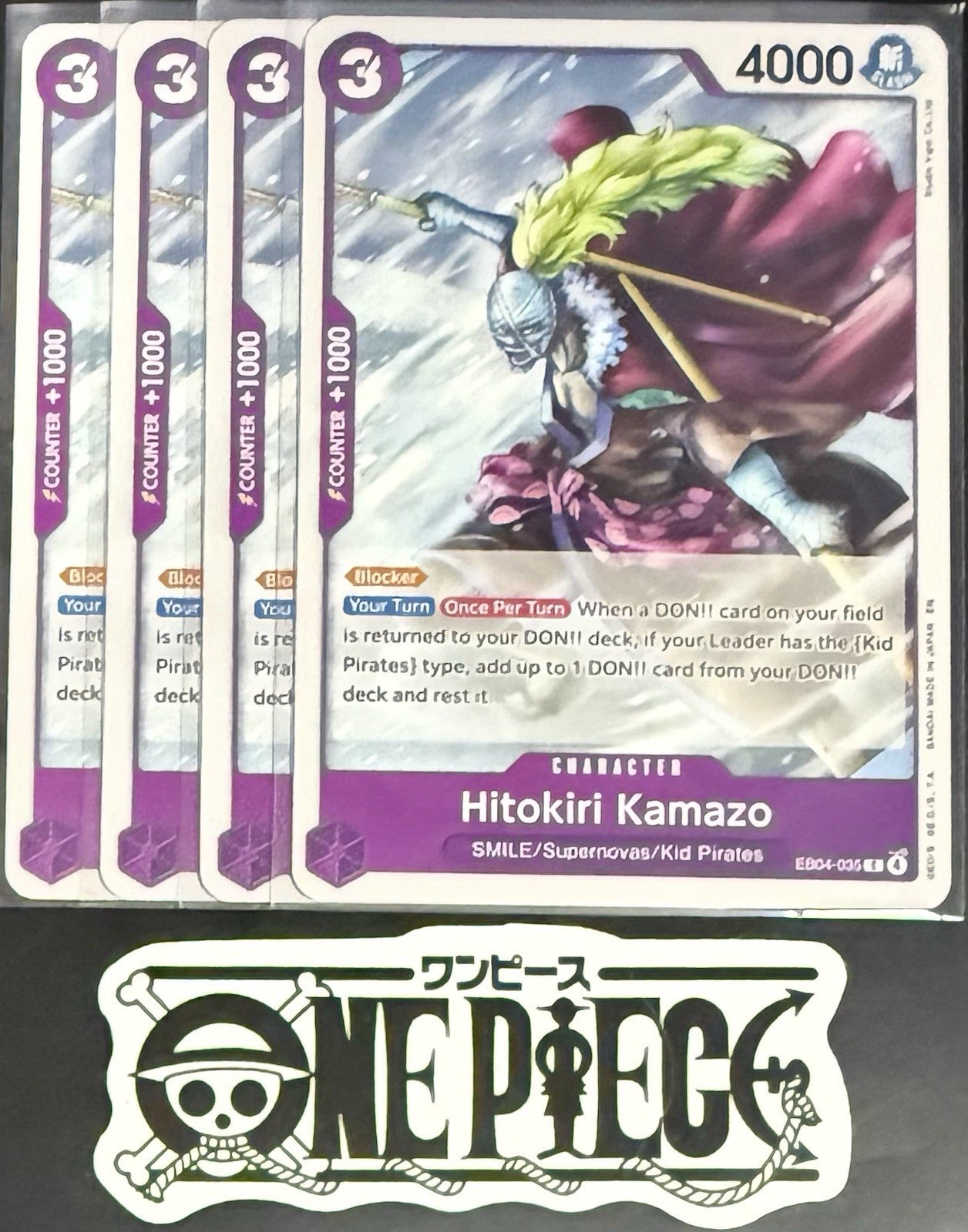 4x One Piece EB04-035 C Hitokiri Kamazo - ENG - Regular - Play Set - TCG - NM/M