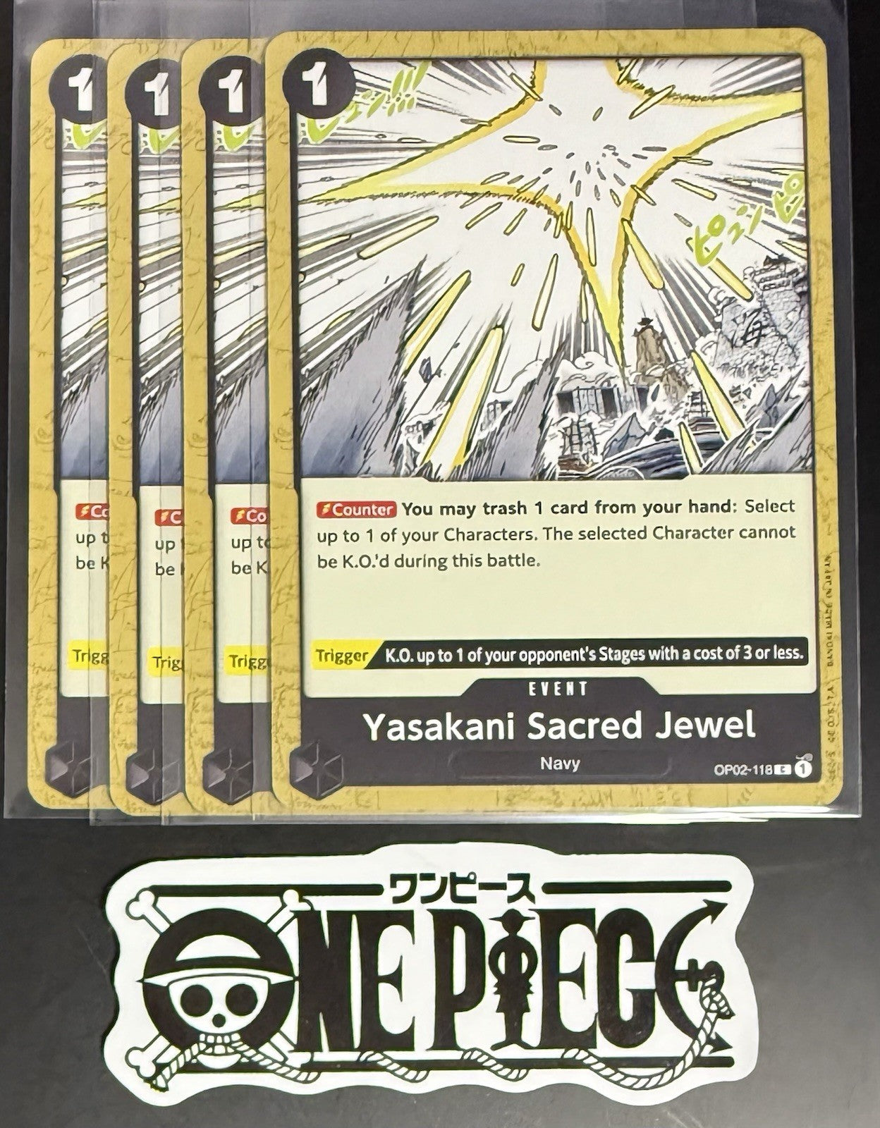 4x One Piece OP02-118 C Yasakani Sacred Jewel - English - Playset - Regular-NM/M