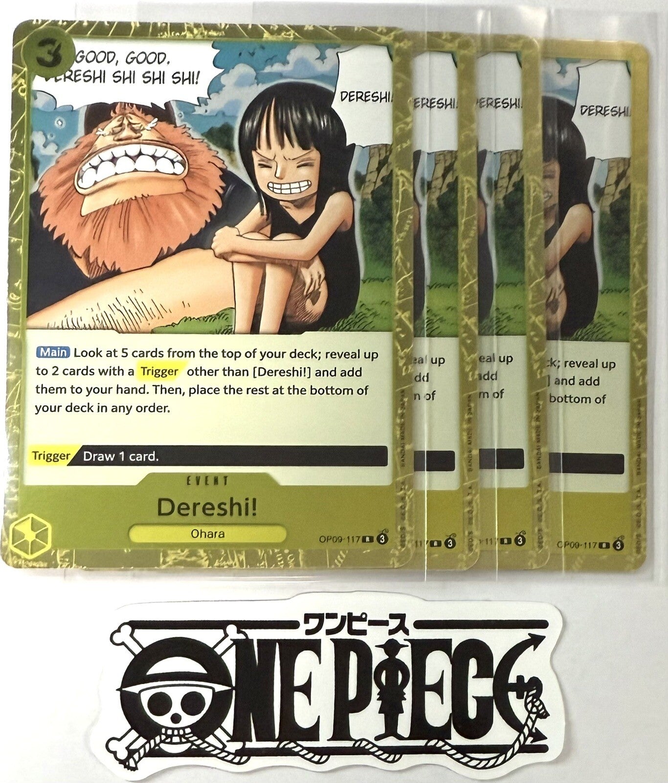 4x One Piece OP09-117 R Dereshi! - Foil - ENG -  Play Set - TCG - NM/M