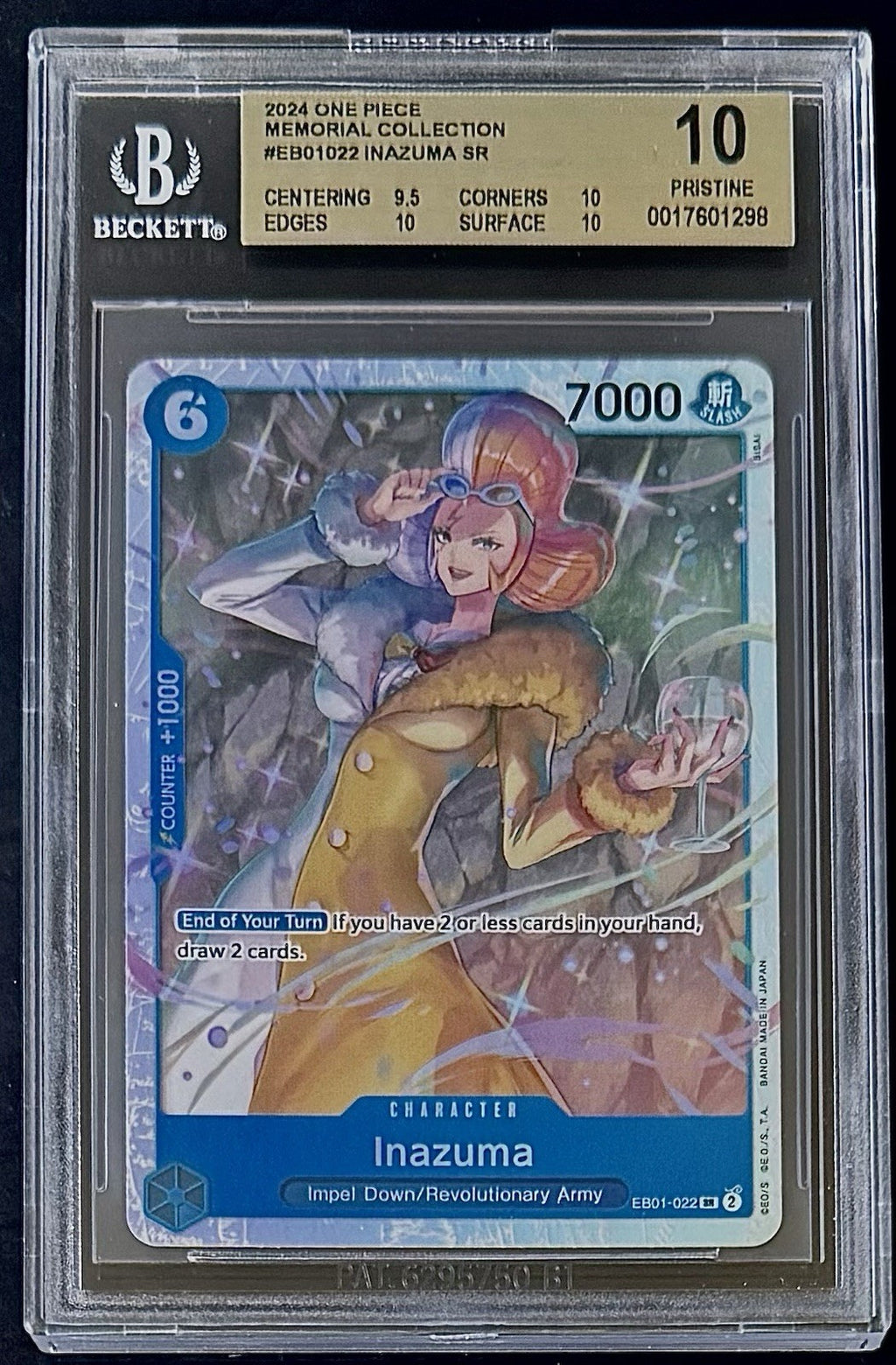 BGS 10 One Piece EB01-022 SR Inazuma - English - Memorial Collection - Graded