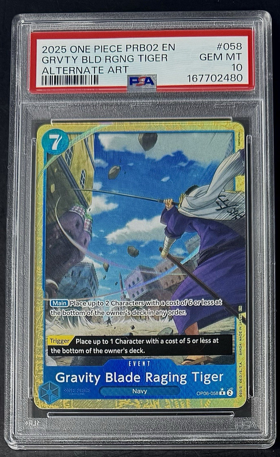 PSA 10  One Piece OP06-058 R* - Gravity Blade... - Alt Art - EN - Foil - PRB02