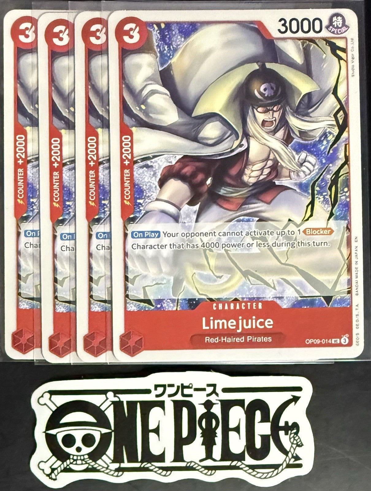 4x One Piece OP09-014 UC Limejuice - English - Regular - Playset - TCG - NM/M