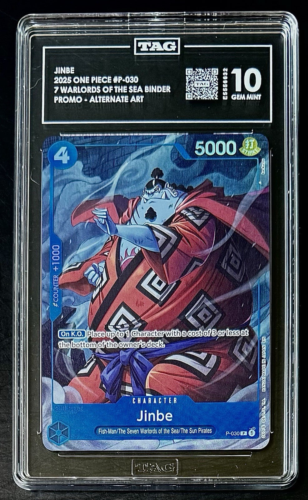 TAG 10 One Piece P-030 P Jinbe - Alt Art - EN - Foil - Binder Set - Graded