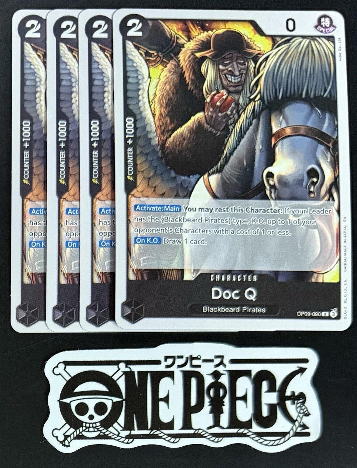 4x One Piece OP09-090 R Doc Q - ENG - Regular - Playset - ST27 - TCG - NM/M