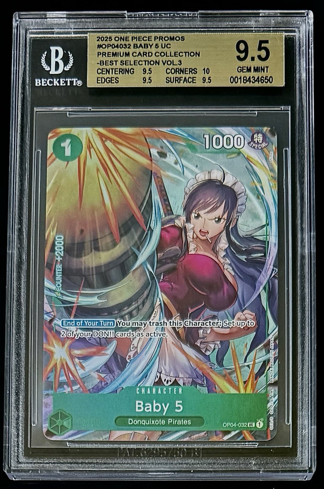 BGS 9.5 One Piece OP04-032 UC Baby 5 - EN - Foil - Best Selection Vol.3 - Graded