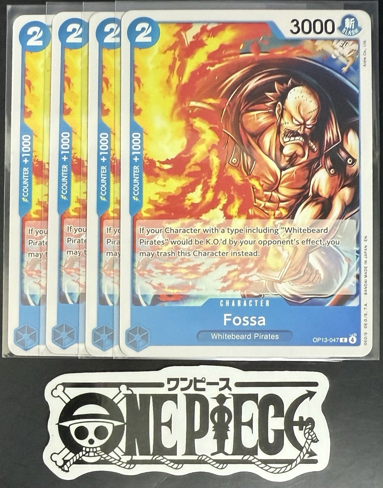 4x One Piece OP13-047 C Fossa - ENG - Regular - Playset - TCG - NM/M