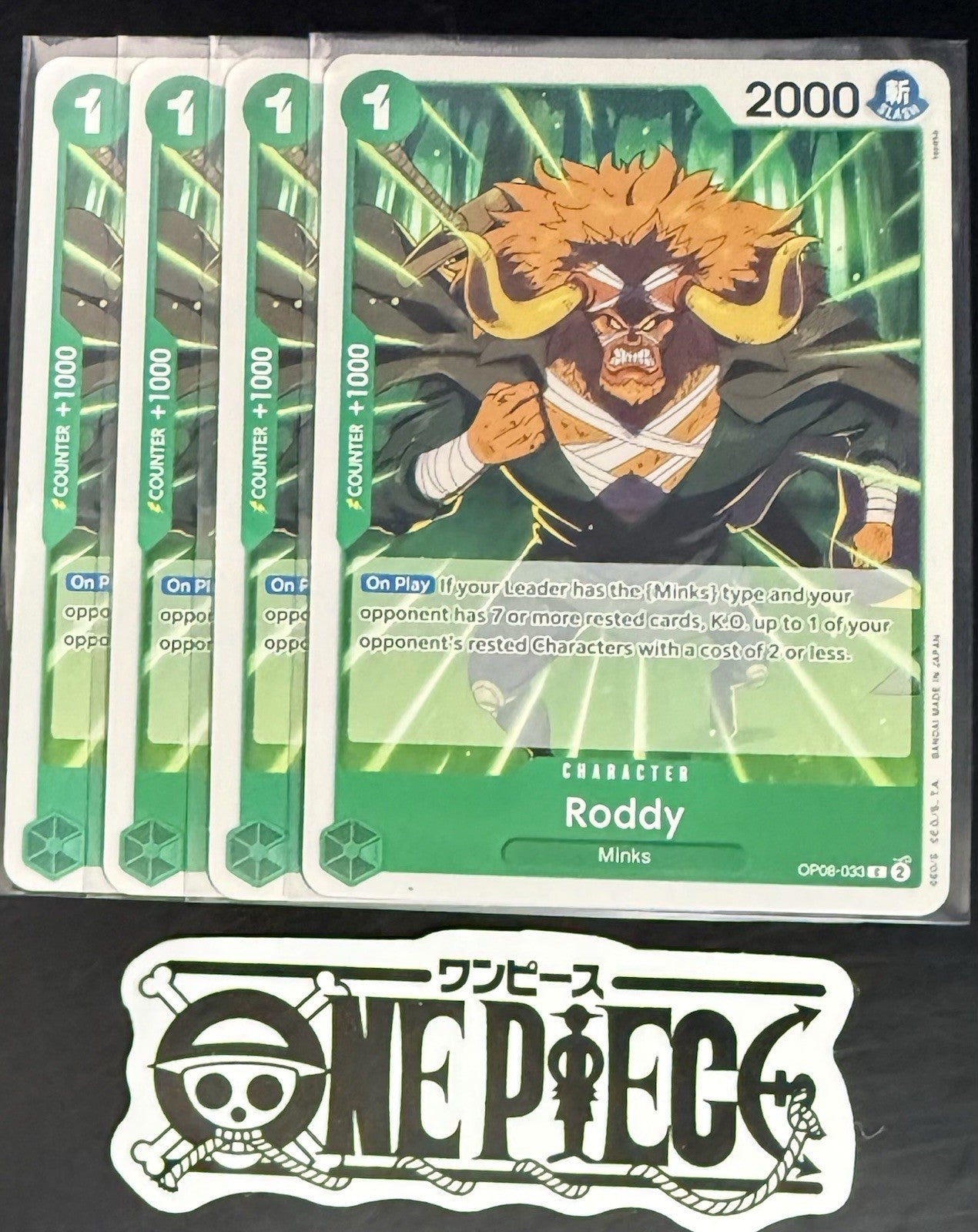 4x One Piece OP08-033 C Roddy - ENG - Regular - Play Set - TCG - NM/M