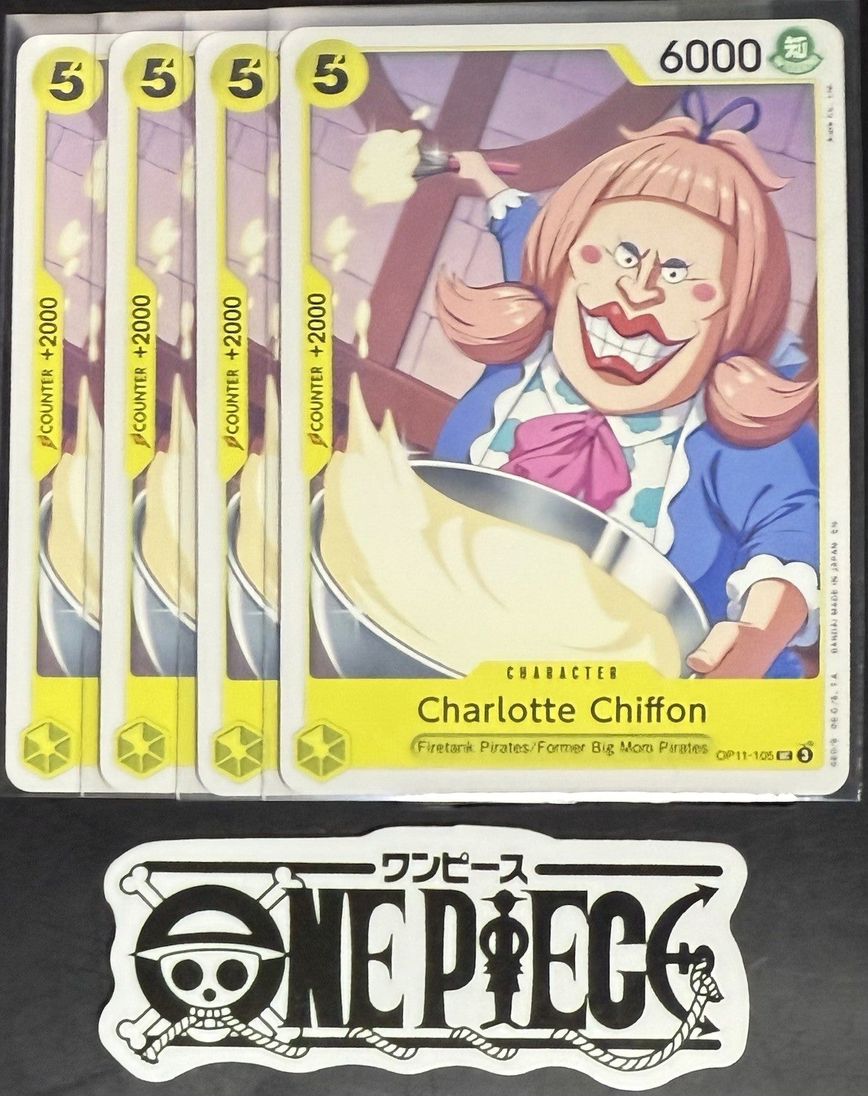 4x One Piece OP11-105 UC Charlotte - English - Regular - Play Set - LD01 - NM/M