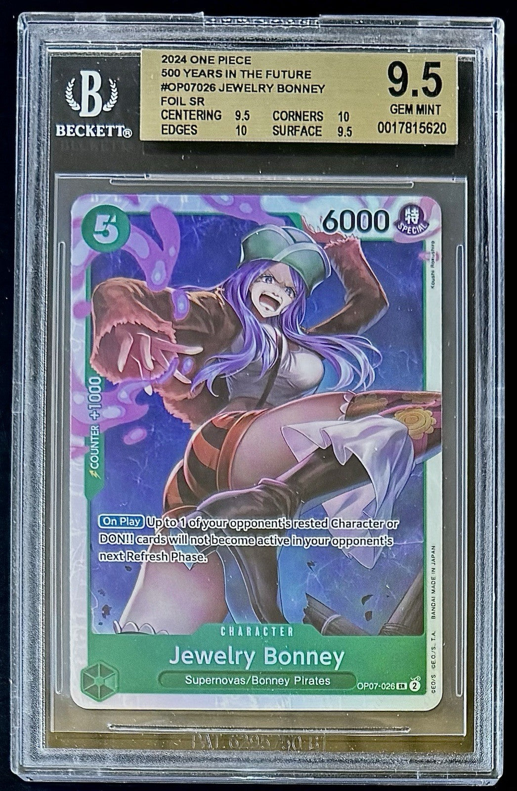 BGS 9.5 One Piece OP07-026 SR Jewelry Bonney - English - 500 Years in the Future