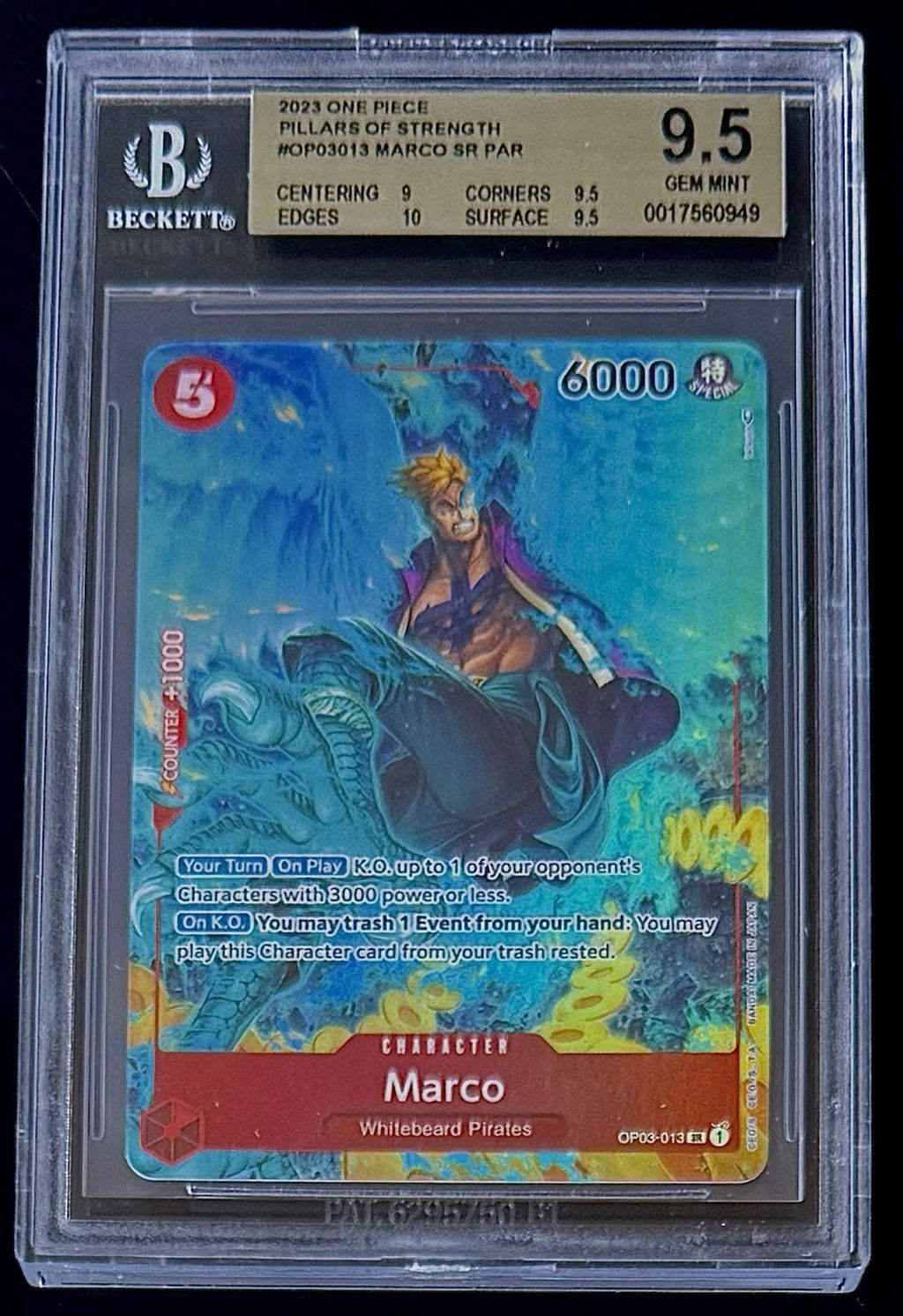 BGS 9.5 One Piece OP03-013 SR Marco Parallel - EN - Pillars of Strength - Graded