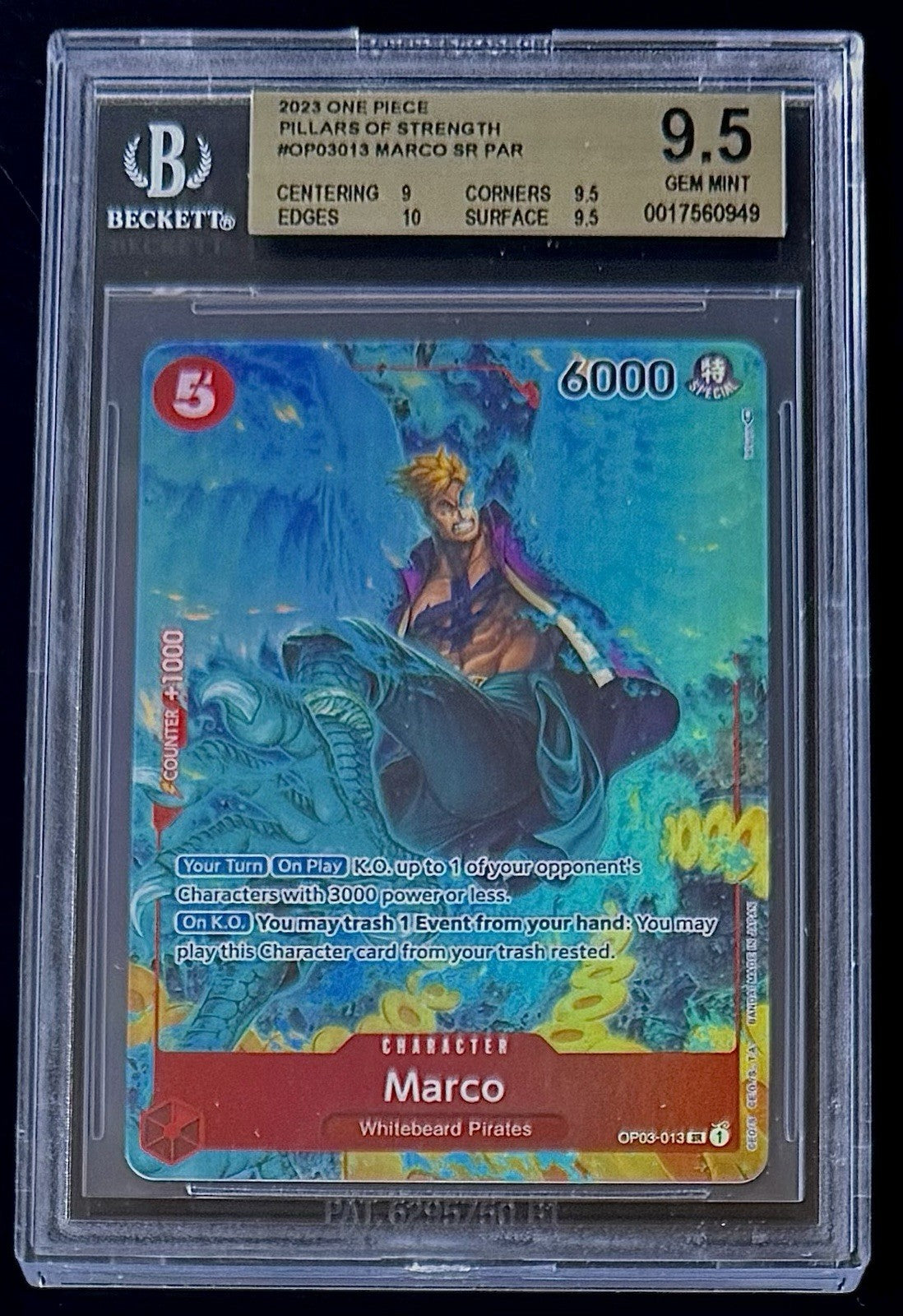 BGS 9.5 One Piece OP03-013 SR Marco Parallel - EN - Pillars of Strength - Graded