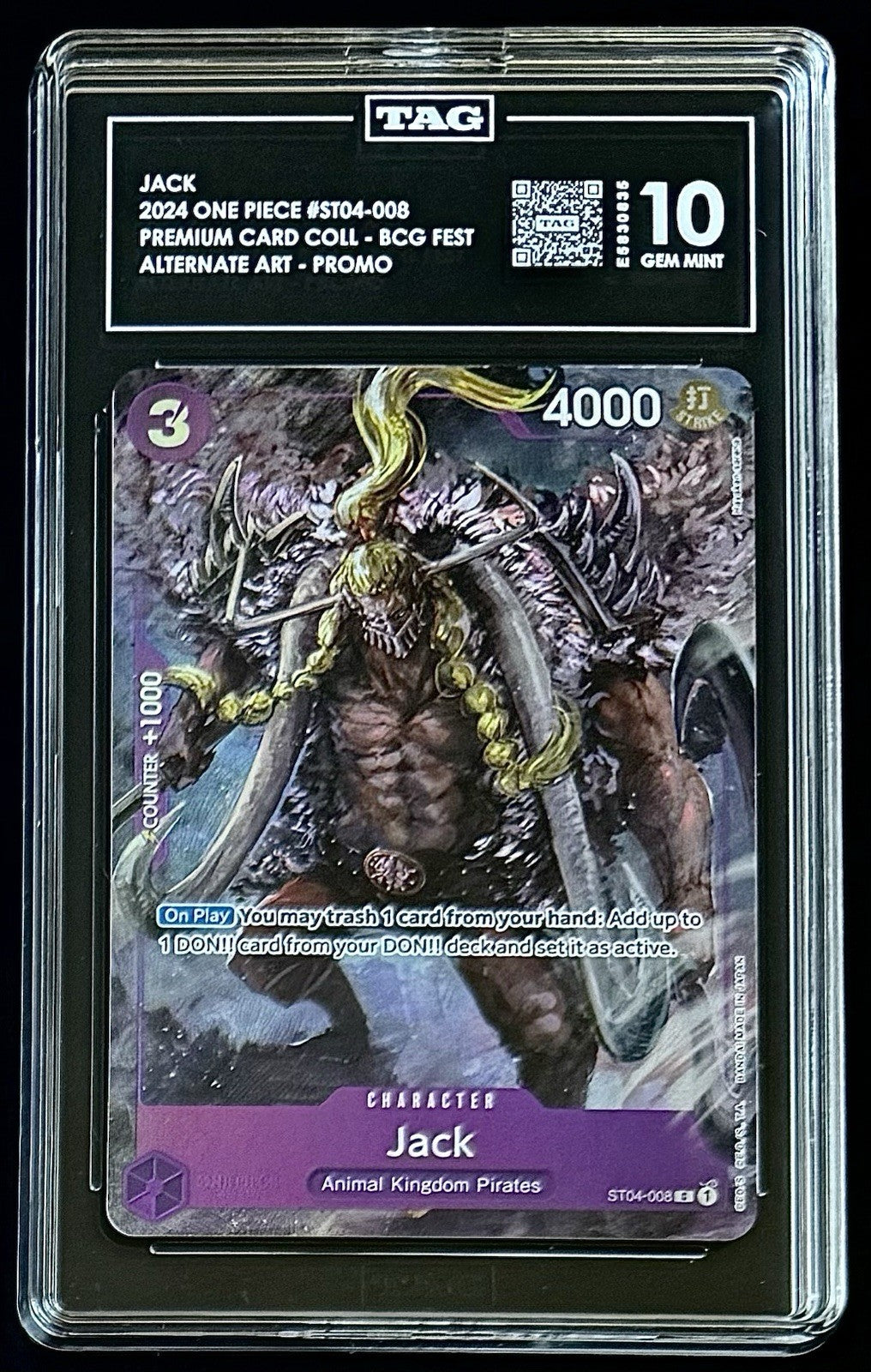 TAG 10 One Piece ST04-008  C Jack - ENG - Foil - 23-24 Collection - Graded