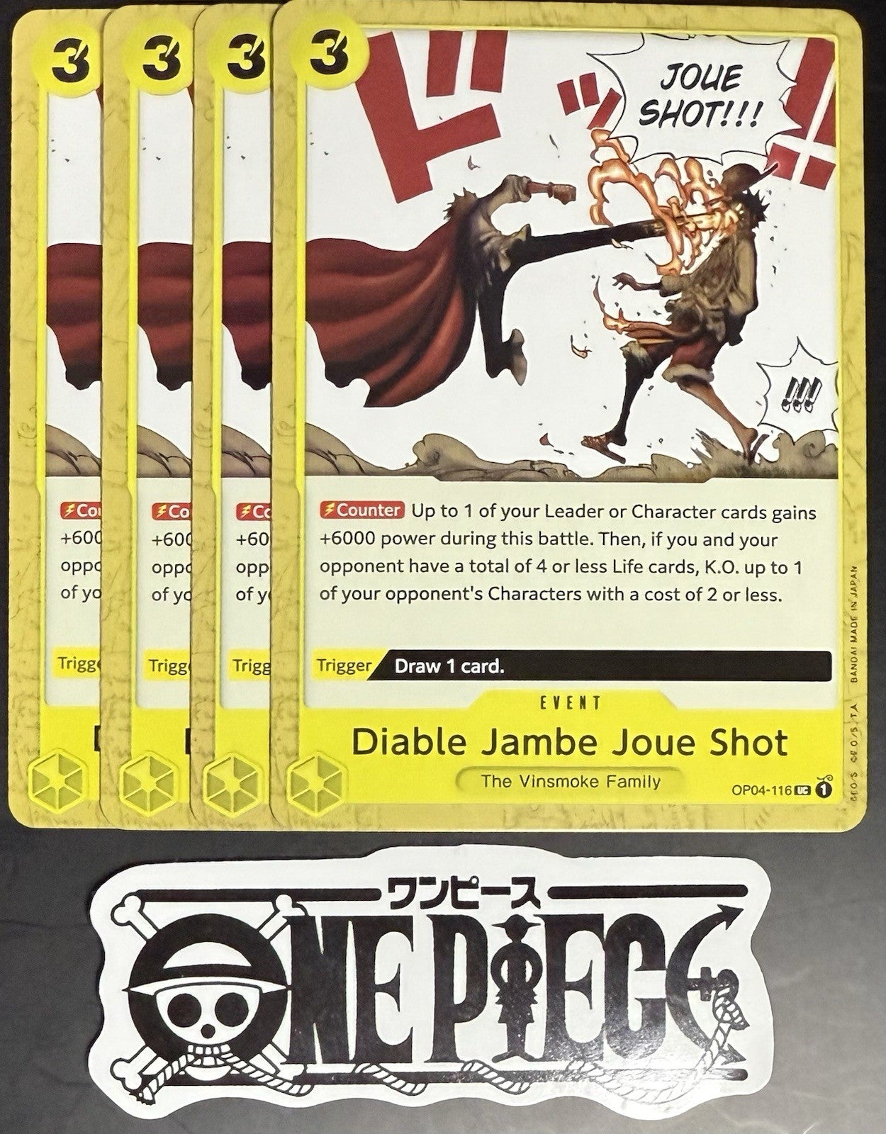 4x One Piece OP04-116 UC Diable... - English - Regular - Play Set - TCG - NM/M