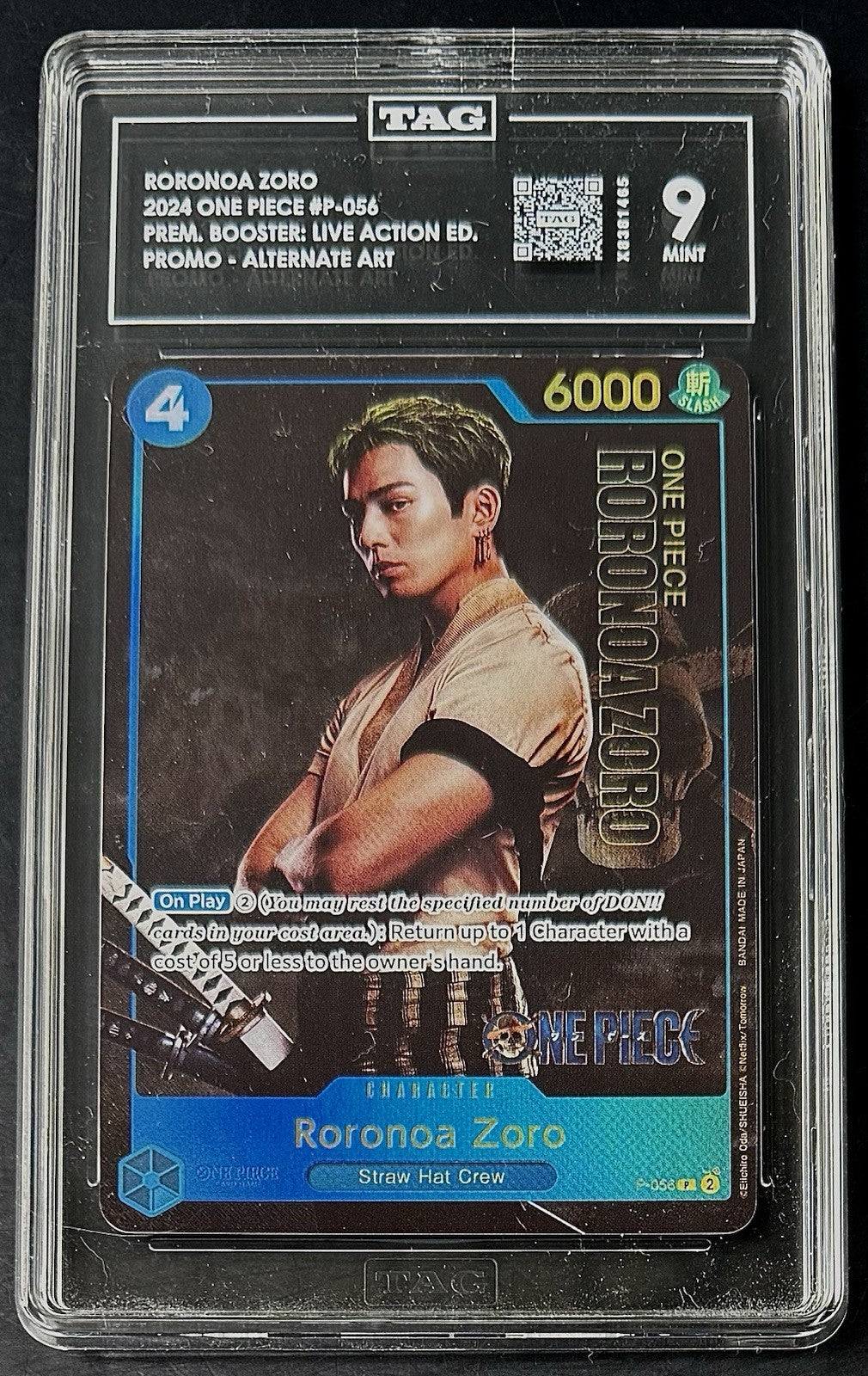 TAG 9 One Piece P-056 P - Roronoa Zoro - Alt Art Promo - EN - Foil - Live Action