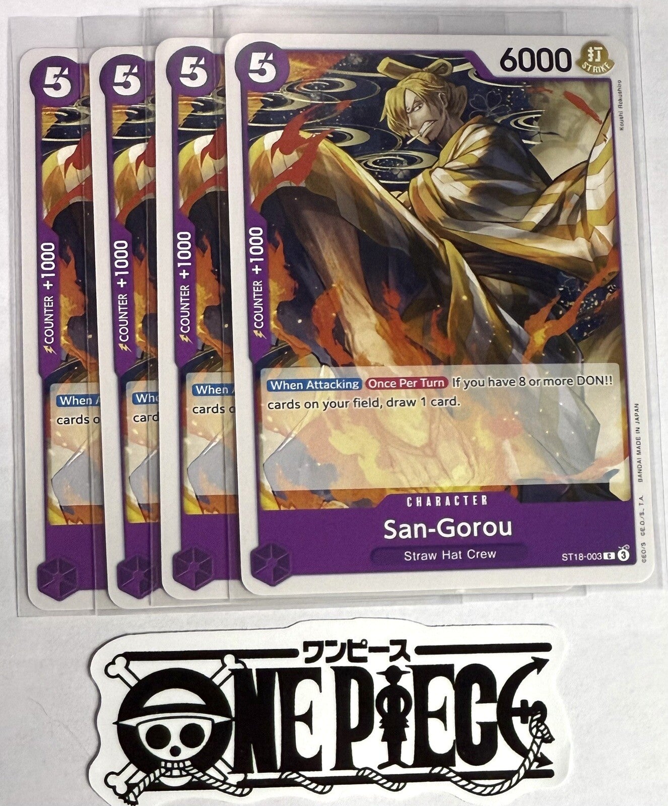 4x One Piece ST18-003 C San-Gorou - English - Regular - Playset - TCG - NM/M