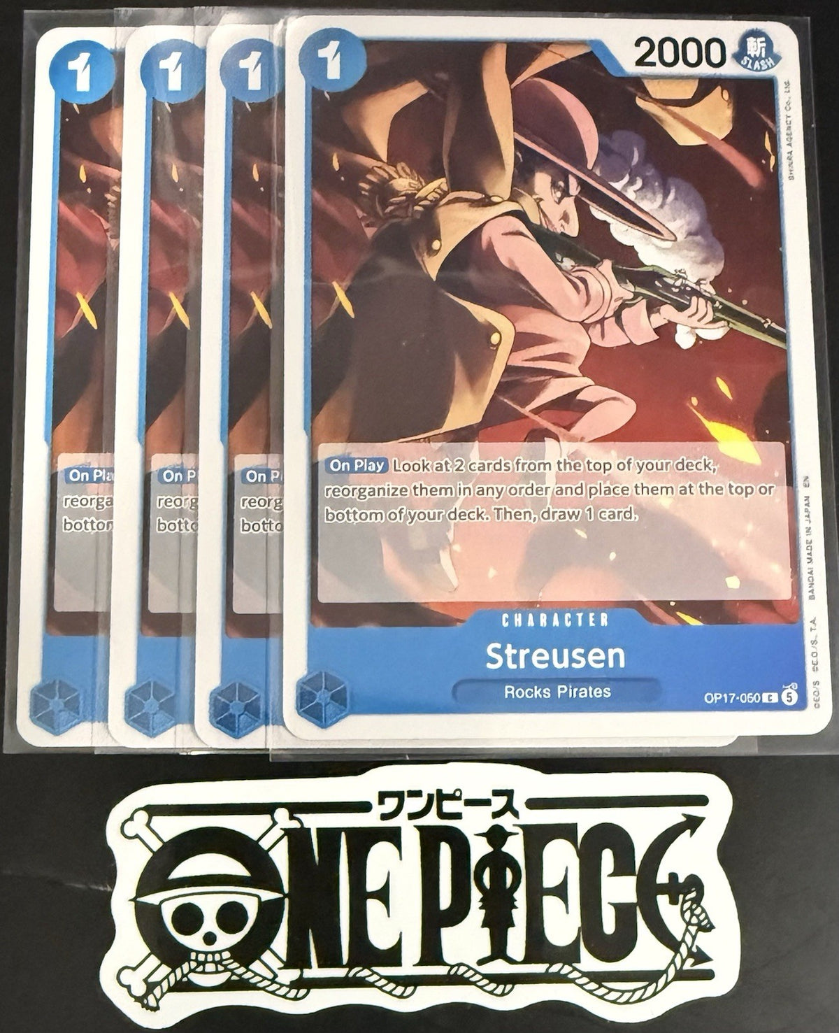4x One Piece OP17-050 C - Streusen - EN - Regular - Play Set - TCG - NM/M