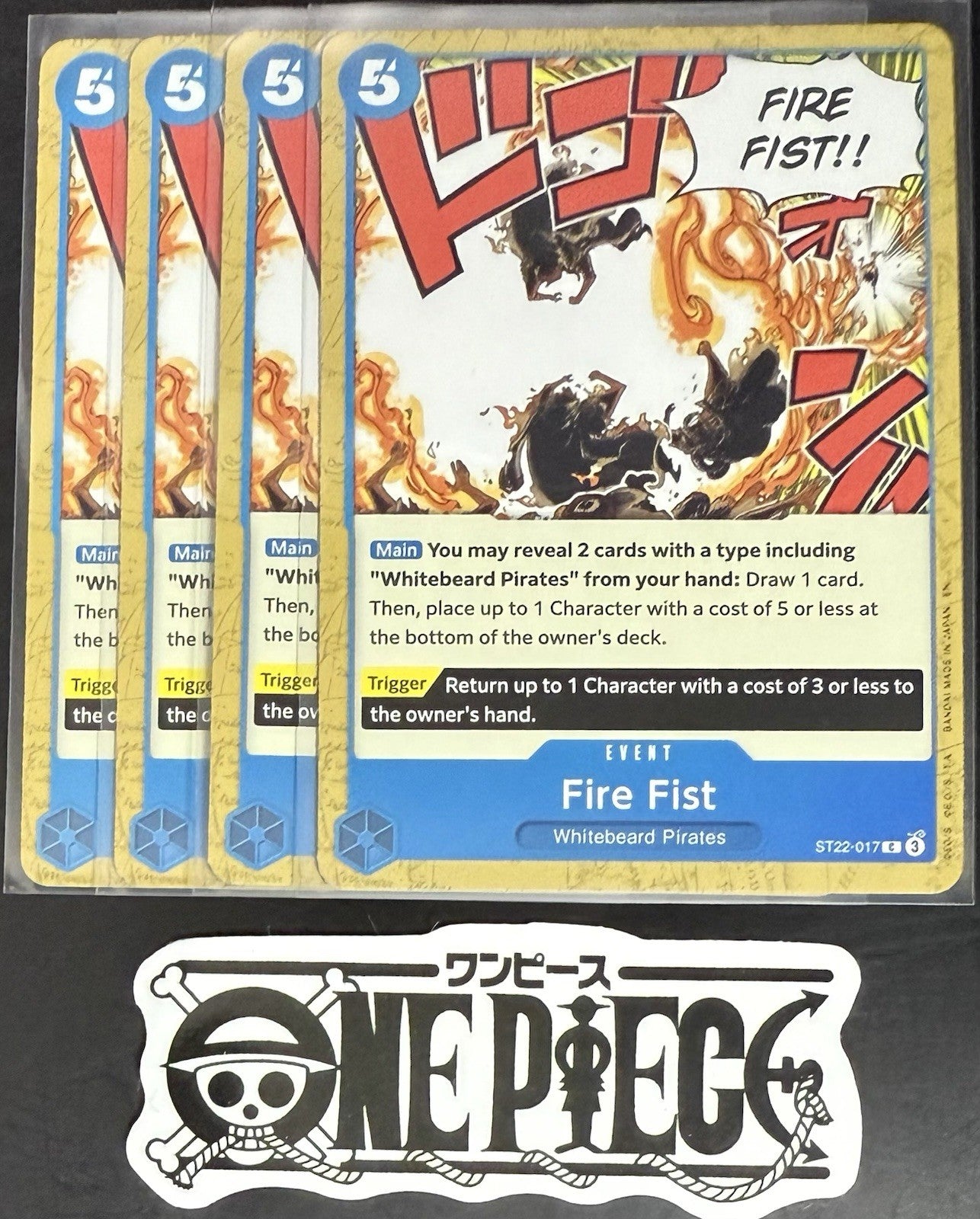 4x One Piece ST22-017 C Fire Fist - English - Regular - Playset - TCG - NM/M