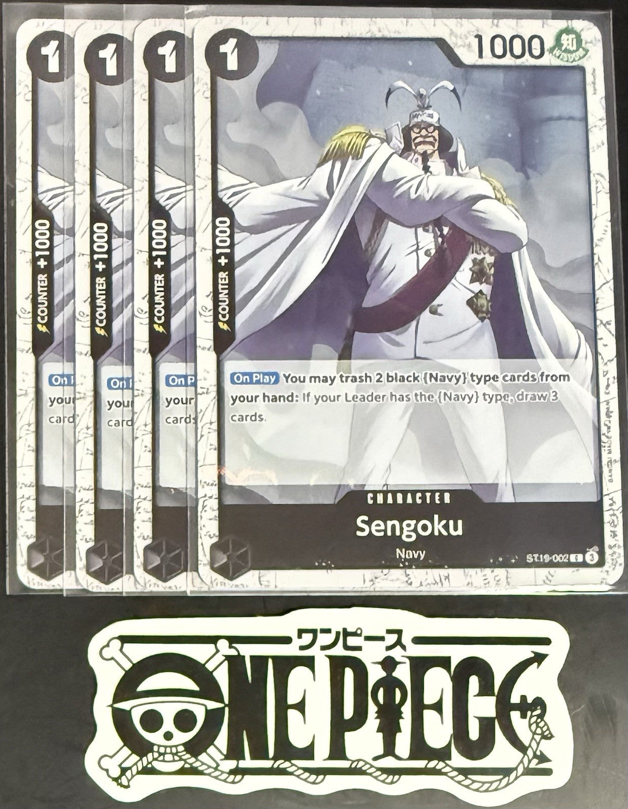 4 x One Piece ST19-002 C Sengoku - English - PRB02 Foil - Playset - NM/M