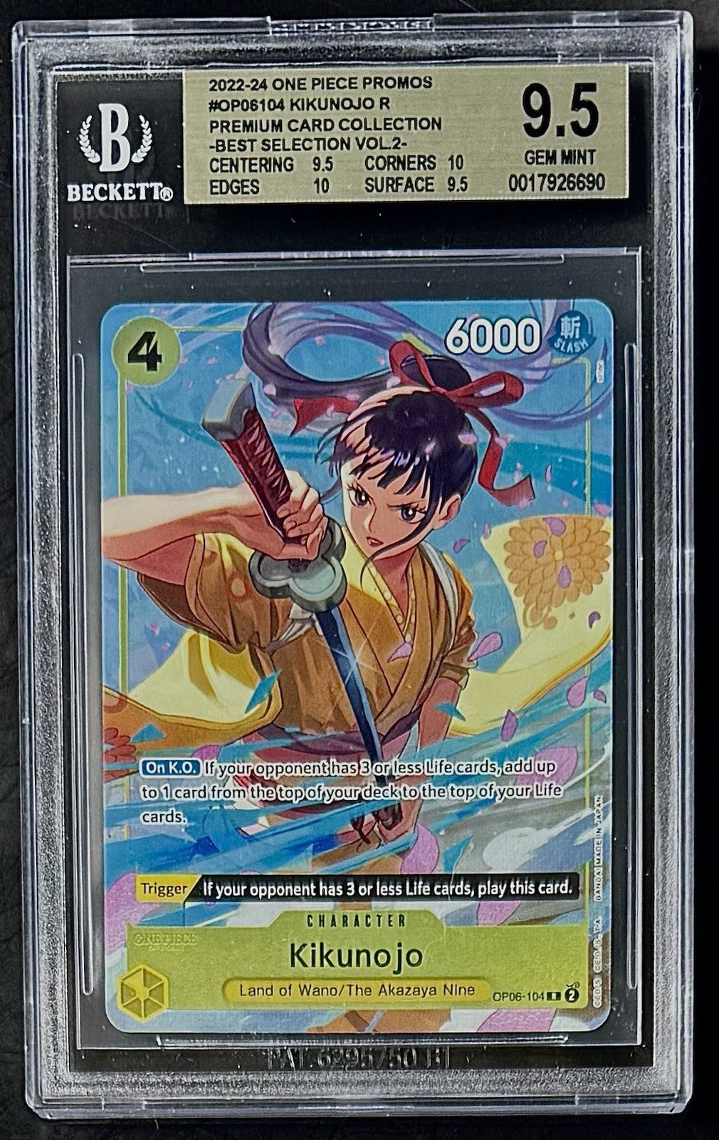 BGS 9.5 One Piece OP06-104 R - Kikunojo - EN - Foil - Best Selection Vol.2